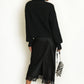 Jodie Satin Lace Trim Midi Skirt Black