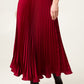 Lee Satine Pleated Midi Skirt Burgundy