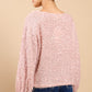 Mireille Dusty Pink Sequin Eyelash Jumper