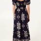 Ellie Midi Dress Navy & White