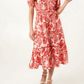 Olivia Orange Leaf Print Dress
