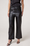 Evie Faux Leather Wide Leg Trousers Black