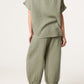 Leah Top and Barrel Leg Trousers Khaki