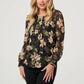 Isabella Green Floral Chiffon Top