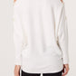 Cassi Pearl Bow V Neck Jumper White