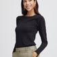 Pamila Long Sleeve Jersey Top Black