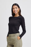 Pamila Long Sleeve Jersey Top Black