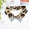 Detachable Faux Leopard Print Diamanté Collar