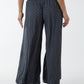 Mandy Wide Leg Culotte Trousers Charcoal Grey