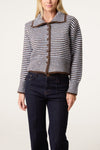 Lyra Stripe Cardigan Brown Blue