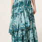 Megan Wrap Leopard Print Skirt Turquoise