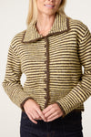 Lyra Stripe Cardigan  Brown Yellow
