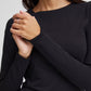 Pamila Long Sleeve Jersey Top Black