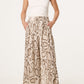 Demy Snake Print Wide Leg Trousers Beige