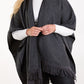 Paula Stich Hem tassle Cape Grey