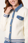 Mhari Knit Denim Trim Jacket