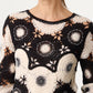 Wendy Crochet & Pearl Top Black and Cream