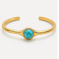 Oval Gemstone Cuff Bracelet Turquoise