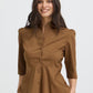 Issali Peplum Shirt Sepia
