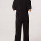 Tina Rhinestone Trousers and T Shirt Set Black