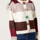 Sarah Stripped Flower Button Cardigan