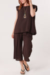 Lorrie Crop Trousers and Top Brown