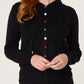 Jan Button Down Hooded Jumper Black