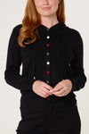 Jan Button Down Hooded Jumper Black