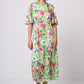 Angela Midi Dress Green and Pink