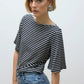 Fiona Boatneck Top  Blue Beige