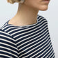 Fiona Boatneck Top  Blue Beige
