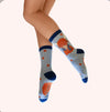 Cosy Highland Cow Ankle Socks Blue by Powder