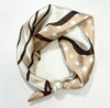 Satin Neck Scarf with Pearl Magnetic Closure PERLE-65 Beige