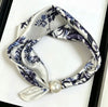 Satin Neck Scarf with Magnetic Pearl Closure PERLE-38