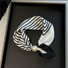 Satin Neck Scarf with Pearl Magnetic Closure PERLE-26