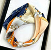 Satin Neck Scarf with Pearl Magnetic Closure PERLE-56 Orange