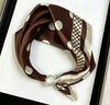 Satin Beck Scarf with Magnetic Pearl Closure Perle 32 Brown