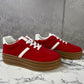 Chloe Side Stripe Lace Up Platform Trainers Red
