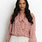 Ryan Tie Neck Sheer Top Rose Pink