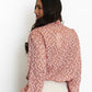 Ryan Tie Neck Sheer Top Rose Pink