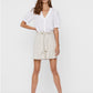 Odina Paperbag Belted Shorts Oatmeal