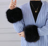 Faux Fur Cuffs Black
