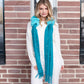 Houston Teal Pearl Embellished Faux Fur Scarf