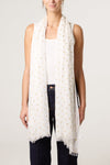 Gold Leaf Scarf White
