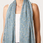 Gold Leaf Scarf Blue