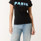 Paris Black T Shirt Blue Motif