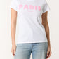 Paris White T Shirt Pink Motif