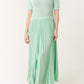 Lara Jumper Satin Pleated Skirt Dress Mint Green