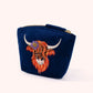 Powder Highland Cow Pouch Bag