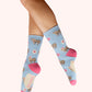 Powder Ladies Ankle Socks Highland Cow in blue